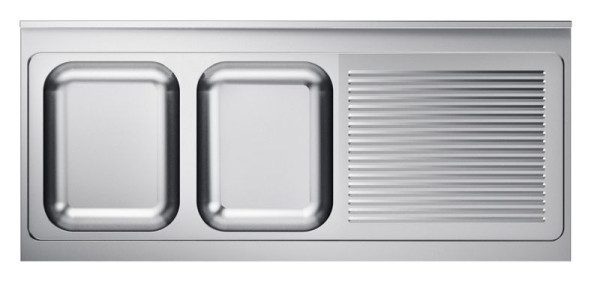 CombiSteel 600 Spültischplatte 2 Links 2000, Breite (mm): 2000, Tiefe (mm): 600, 7013.1400