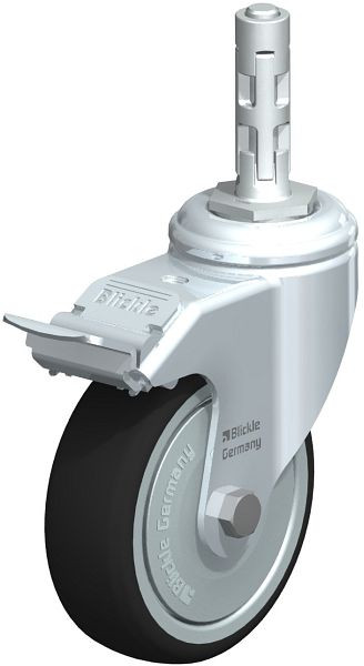 Blickle LKRA-PATH 101K-11-FI-FK-E11 Apparate-Lenkrolle mit Expander & Feststeller, Thermoplastisches Polyurethan, Grau, 848800