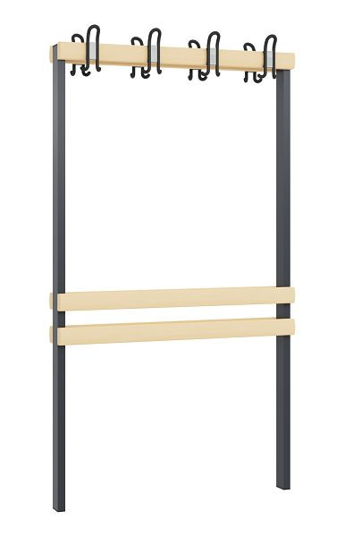 C+P Garderobenteil 2-seitig, H1650xB1000 mm, Schwarzgrau, 08050-712 S10000