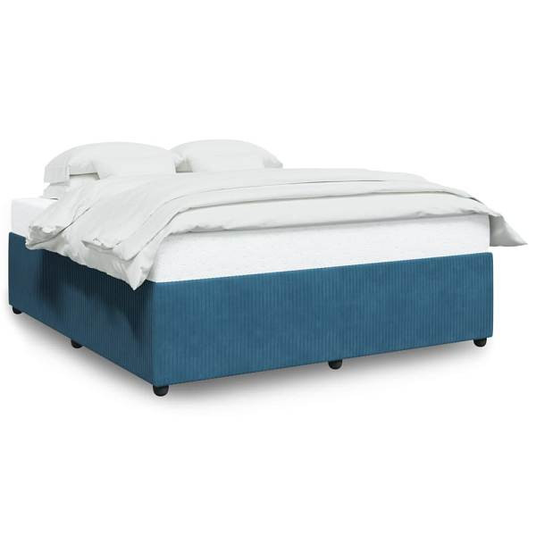 vidaXL Bettgestell Blau 180x200 cm Samt, Polyester, 3285028