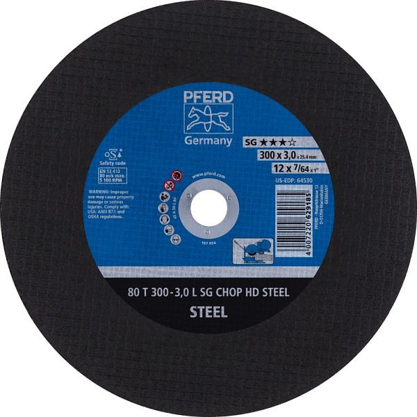 Pferd Trennscheibe CHOPSAW HD 80 T 300-3,0 L SG CHOP HD STEEL/25,4, VE: 20 Stück, 66323080
