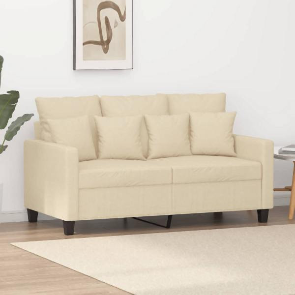 vidaXL 2-Sitzer-Sofa Creme 120 cm Stoff, Füllung: Schaumstoff, 359261