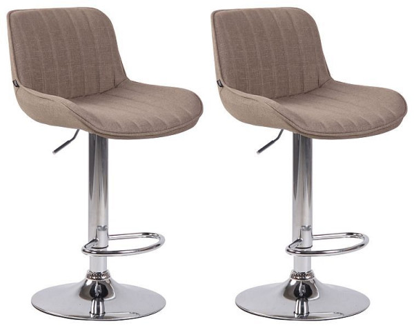 CLP Barhocker Lentini Stoff chrom, taupe, VE: 2 Stück, 320570