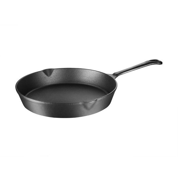 Vogue Pfanne Gusseisen 26cm, flache Oberfläche für ein gleichmäßiges Bratergebnis, M655