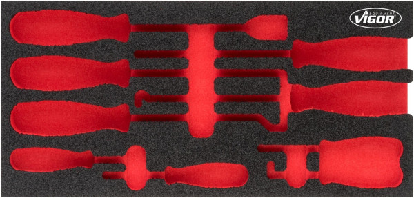 VIGOR 2-Komponenten Weichschaum-Einlagen, Einlagenmaß / Schubladengröße: S (188 x 393 x 35 mm), Verwendung: V5070, V5070-L