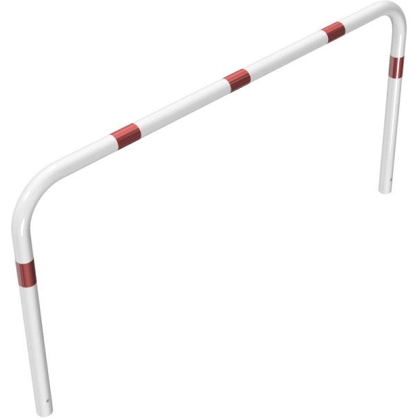 Stein HGS Anlehnbügel/Absperrbügel -Sylt-, 1000mm/600mm/2000mm, weiß beschichtet mit rot reflektierenden Leuchtstreifen, Bügel: Ø 60 mm, 465.08b-wr