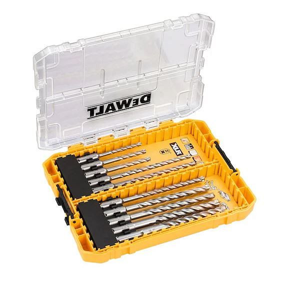 DeWalt EXTREME® Full Carbide SDS-plus® Hammerbohrer-Set 10-teilig: 5, 2x6 mm x 110 mm / 2x6, 6.5, 2x8, 10, 12 mm x 160 mm, VE: 5 Stück, DT70752-QZ
