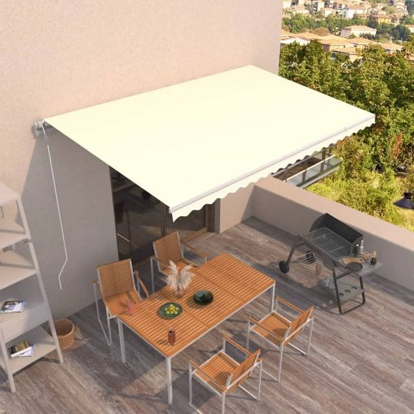 vidaXL Markise Automatisch Einziehbar 500x350 cm Creme, 3069027