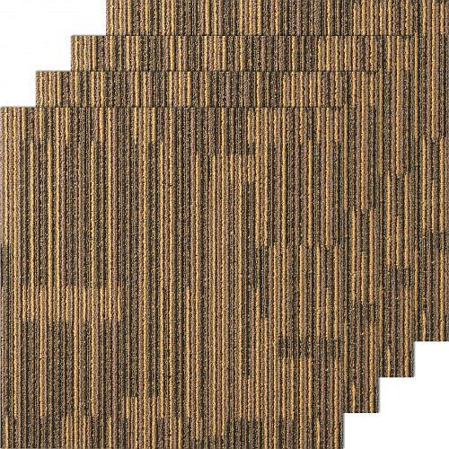 VEVOR Teppichfliesen, 500 x 500 mm, mit angebrachter Polsterung, weich gepolstert, DIY-Installation (12 Stück gemischtes Braun), KCXFKDT2020YPI6HYV0