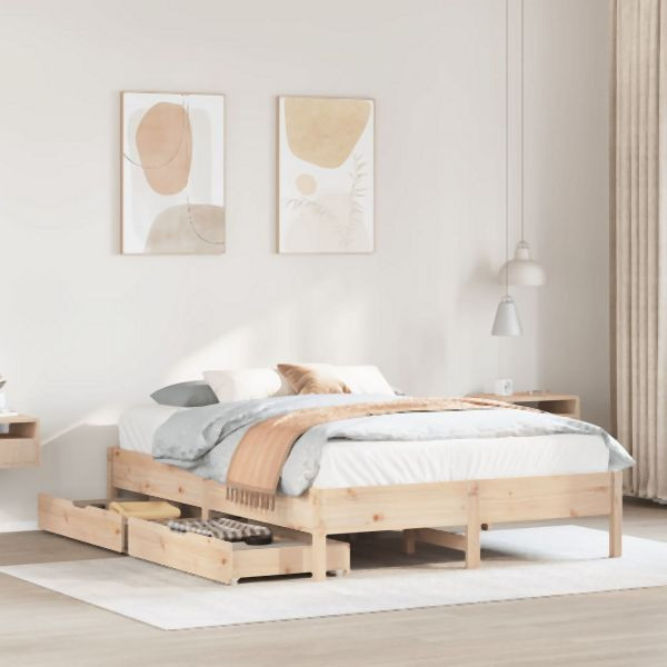 vidaXL Massivholzbett ohne Matratze 120x190 cm Kiefernholz, 3301728
