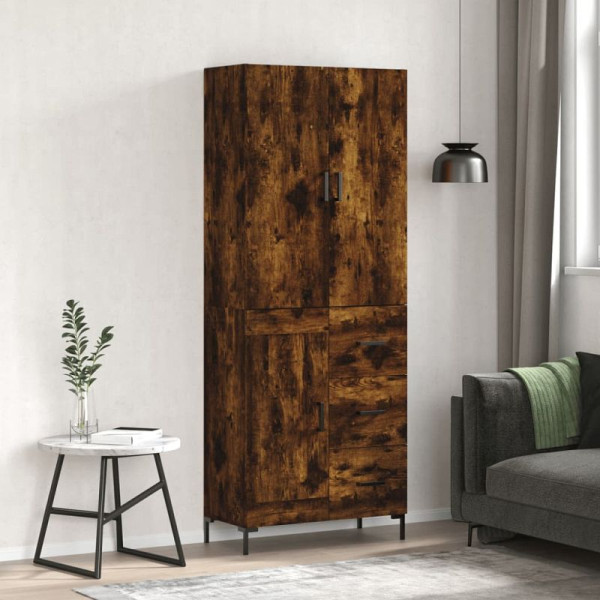 vidaXL Highboard Räuchereiche 69,5x34x180 cm Holzwerkstoff, 3196016