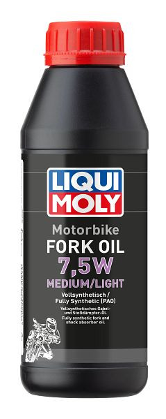 LIQUI MOLY Gabel- und Stoßdämpferöl Motorbike Fork Oil 7,5W medium/light, Dose Kunststoff, VE: 0,5 Liter, 3099