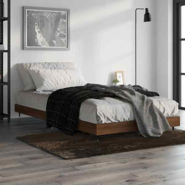 vidaXL Bettgestell Braun Eichen-Optik 90x200 cm Holzwerkstoff, 832172