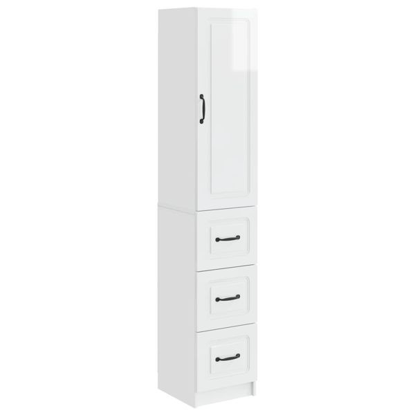 vidaXL Schrankset 2-teilig Hochglanz Weiß 33 x 34,5 x 87 cm Holzwerkstoff, 3416974