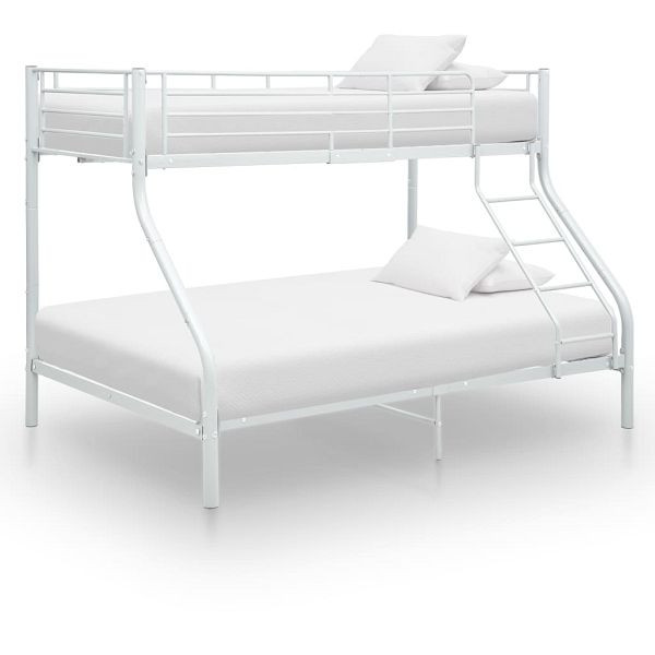 vidaXL Etagenbettgestell Weiß Metall 140x200 cm/90x200 cm, 287903