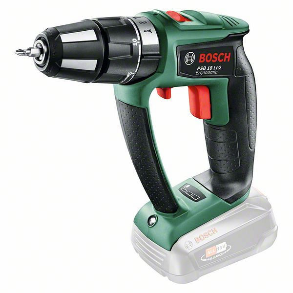 Bosch Akku-Zweigang-Schlagbohrschrauber PSB 18 LI-2 Ergonomic, ohne Akku - Ladegerät, 06039B0302