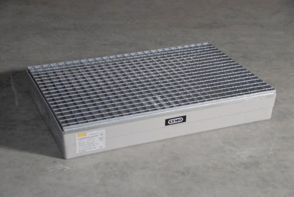 Cemo GFK-Paletten-Auffangwanne für Euro-Paletten 150 l, mit verzinktem Stahlgitterrost, 7963