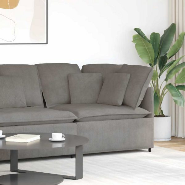 vidaXL Modulares Sofa Eckmodul mit Kissen Hellgrau 100 cm, 4104467