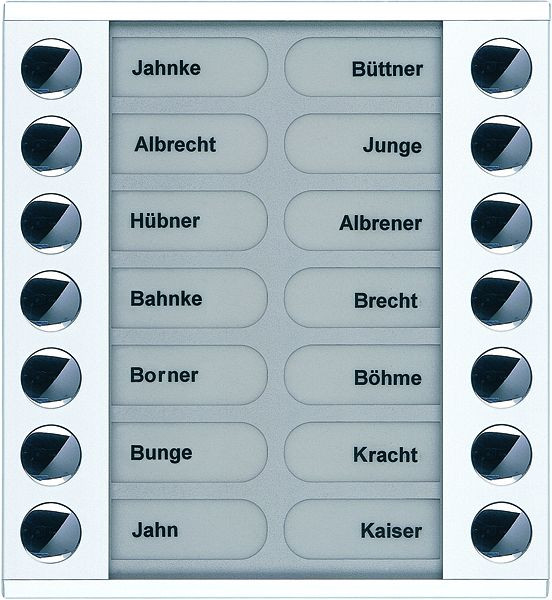 TCS Klingeltastenerweiterung für Audio Außenstation Serie PES/AVE 14 Klingeltasten (rechts-/linksbündig), AP weiß, PET14-WS/04