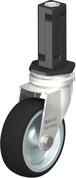 Blickle LRXA-PATH 75G-EXV03 Edelstahl-Apparate-Lenkrolle mit Expander, Thermoplastisches Polyurethan, Grau, 853362