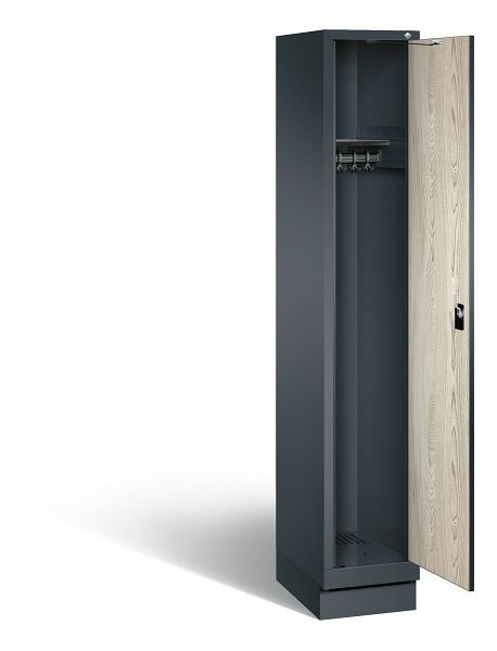 C+P Garderobenschrank Evolo, H1800xB320xT500mm, Farbe: Anthrazitgrau / Dekor Sen-Esche, 48020-10 S10492