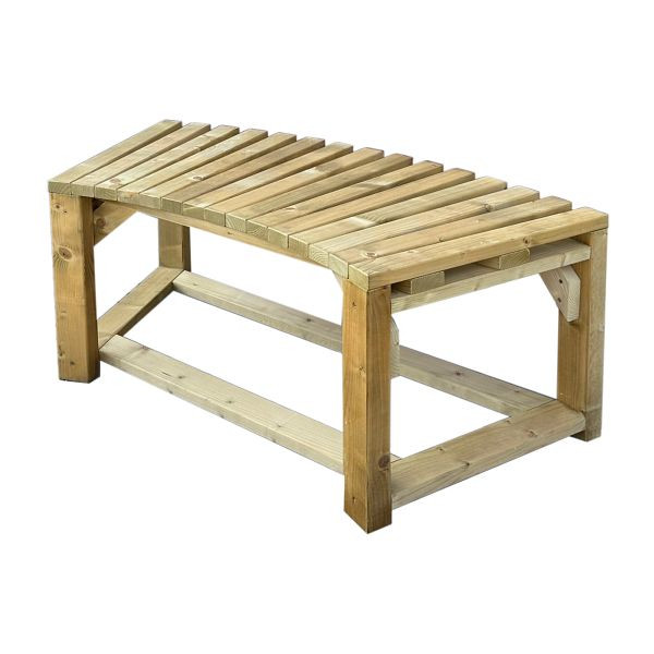 T&J LUCAS Gartenbank, gerundet, 108/73 x 50 x 48 cm, Bausatz, Kiefer/ Fichte, kdi grün, 19707