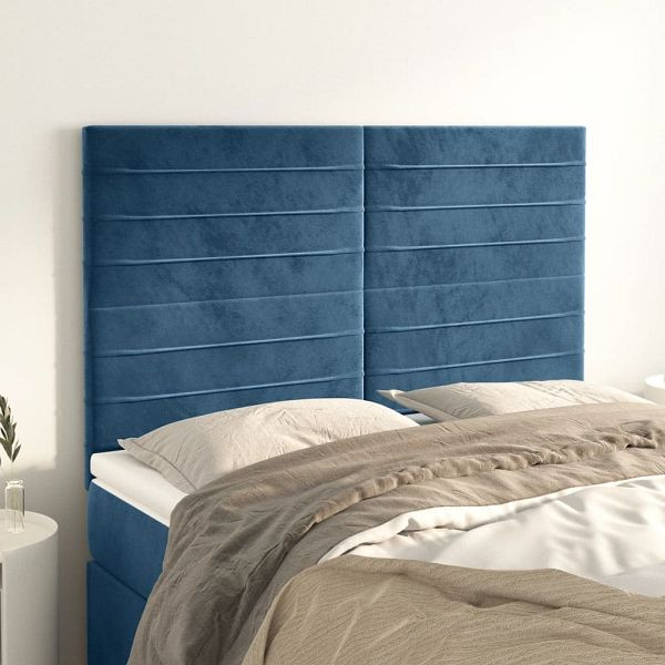 vidaXL Kopfteile 4 Stück Dunkelblau 72x5x78/88 cm Samt, 3116524