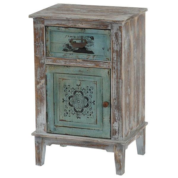 Mendler Kommode Murcia Schrank Shabby-Look, Vintage, 75x48x36cm, 34497
