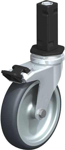 Blickle LRA-TPA 100G-FI-EV03 Apparate-Lenkrolle mit Expander & Feststeller, Thermoplastisches Gummi-Elastomer, Grau, 856285