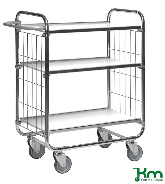 Kongamek Bordwagen Serie 8000, 4 Lenkrollen, 2 davon mit Bremsen, 1195 x 470 x 1120 mm, KM8000-3LB