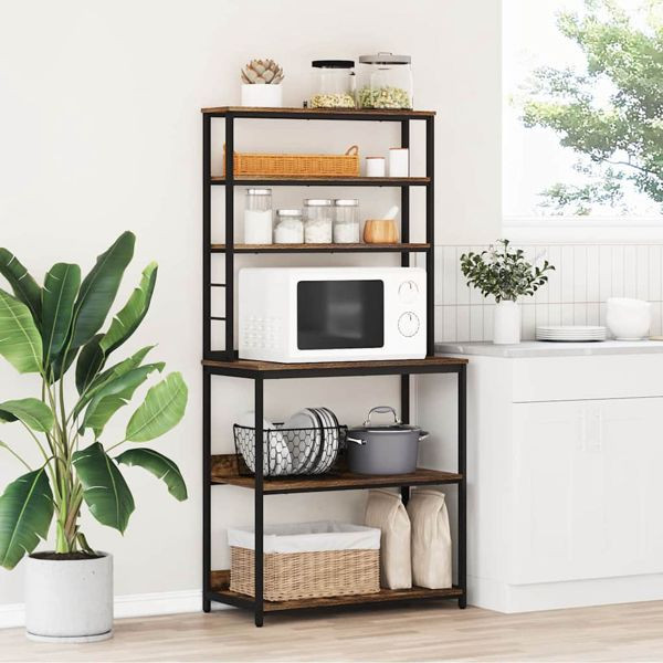 vidaXL Küchenregal Geräucherte Eiche 80 x 40 x 168 cm Holzwerkstoff, 883888