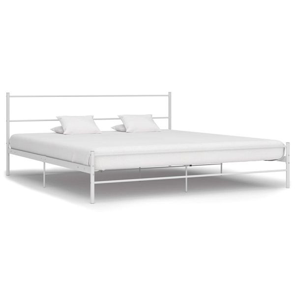 vidaXL Bettgestell Weiß Metall 180x200 cm, Material: Metall, 284697