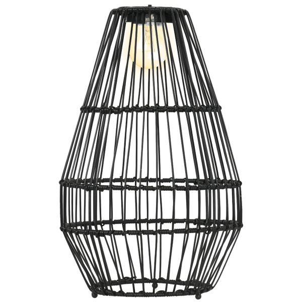 Outsunny Solarleuchte, Rattan Solarlampe mit Lichtsensor für Balkon, Terrasse, 867-125V00BK