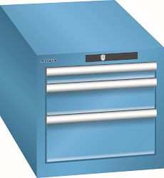 LISTA Schubladenschrank 18x36E (BxTxH) 411x725x383mm KEY Lock, Lichtblau, 3 Schubladen, 78.439.010