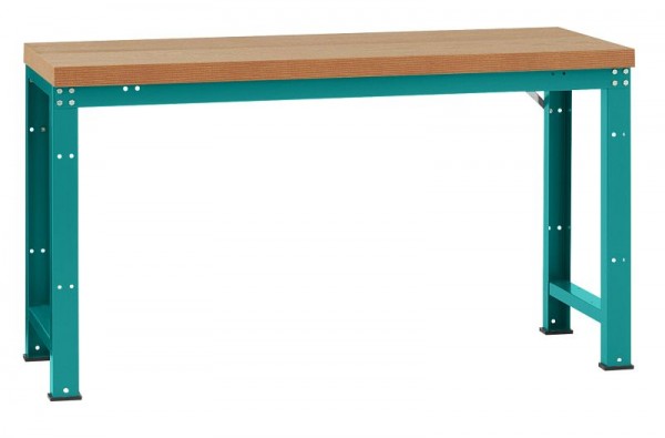 Manuflex Grundwerkbank PROFI Standard mit Multiplexplatte, BxTxH = 2000 x 700 x 850 mm, Wasserblau, WP3035.5021
