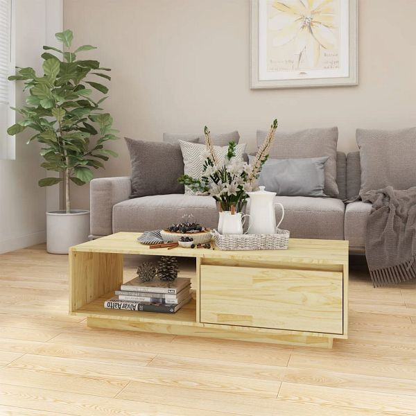 vidaXL Couchtisch 110x50x33,5 cm Massivholz Kiefer, 809882