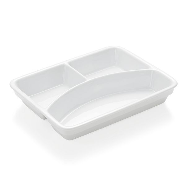 WAS Abteilschale, 3-fach Unterteilung, 23,5 x 17,5 x, 4,5 cm, Porzellan, VE: 3 Stück, 4925233