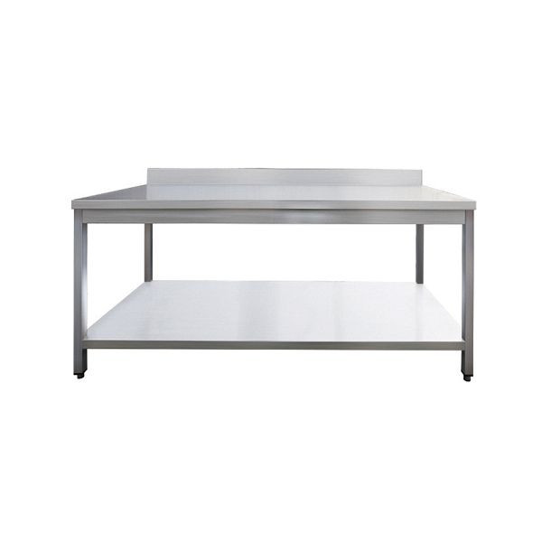 Skyrainbow Arbeitstisch aus Edelstahl, mit Aufkantung, 80 x 60 cm, THATS86A
