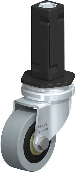 Blickle LRA-VPA 50K-EV03 Apparate-Lenkrolle mit Expander, Vollgummi, Grau, 847985