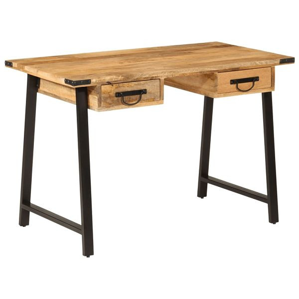 vidaXL Schreibtisch mit Schubladen 105x55x70 cm Massivholz Mango Eisen, 372733