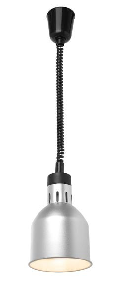 KBS Infrarot Heizlampe Silber eloxiert inkl. Leuchtmittel, Pendellänge von 70-150cm, Zylindrischer Korpus aus Aluminium eloxiert, silber, 10974007