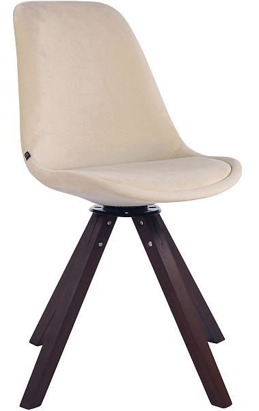 CLP Esszimmerstuhl Troyes Samt Square walnuss, creme, 312166