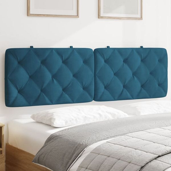 vidaXL Kopfteil-Kissen Blau 160 cm Samt, 374737, 8721012270916