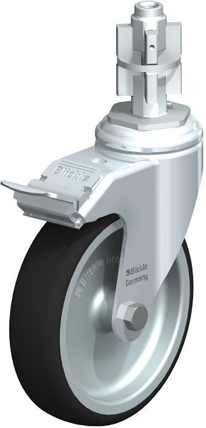 Blickle LKRA-PATH 126G-11-FI-E15 Apparate-Lenkrolle mit Rückenloch & Feststeller, Thermoplastisches Polyurethan, Grau, 848843