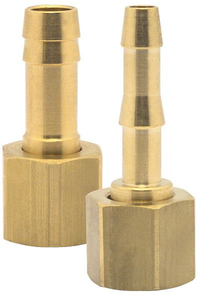 ELMAG Schlauchtülle mit Überwurfmutter, IG 1/4',9 mm, Messing, 2 Stück, 46072