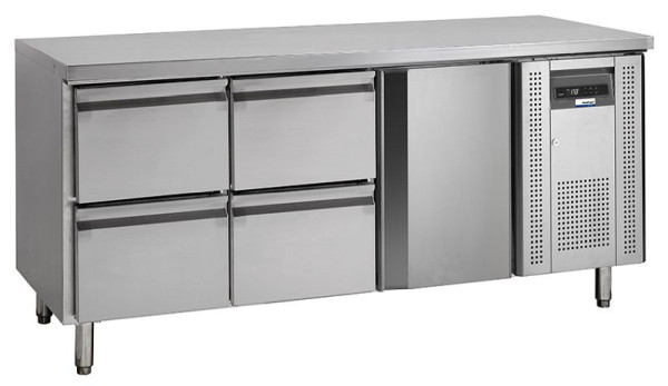 NordCap COOL-LINE Kühltisch KTM 3 - 1T-4Z GN 1/1, mit 4 Zügen und 1 Tür, Korpushöhe: 700 mm, Tiefe: 700 mm, 435106240