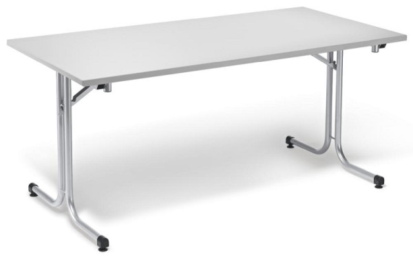 Deskin Klapptisch MODUL, Platte Dekor Lichtgrau, Gestell Alusilber RAL 9006, B 1800 x T 800 x H 720 mm, 219127