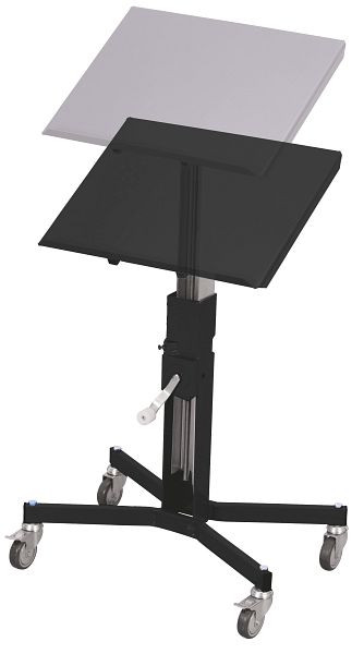 VARIOfit Materialständer mit Handkurbel, Ladefläche: 510 x 410 mm, RAL 7016 anthrazitgrau, sw-405.012/AG