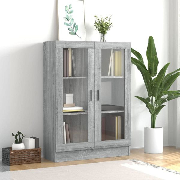 vidaXL Vitrinenschrank Grau Sonoma 82,5x30,5x115 cm Holzwerkstoff, 815619