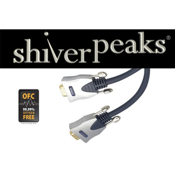 shiverpeaks PROFESSIONAL VGA-Stecker auf VGA-Stecker, mit 2x Ferrit,verchromte Metallstecker, vergoldete Kontakte, 10,0m, 78050-10SPP